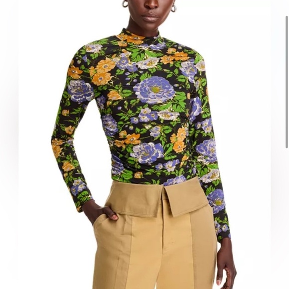 Farm Rio Capri Floral Print Turtleneck Top/ Size XS/S - Picture 3 of 13